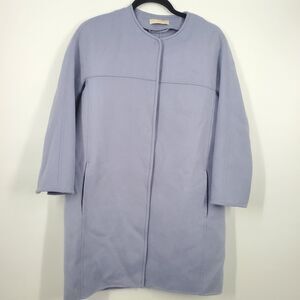 Max Mara SZ 8 Purple Lana Virgin Wool Angora Casual Career Long Lined Jacket